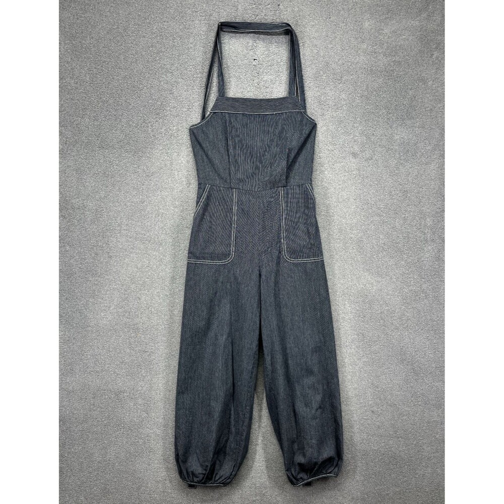 Current Air Los Angeles Jumpsuit Womens Small Blue‎ Stripe Sleeveless pockets